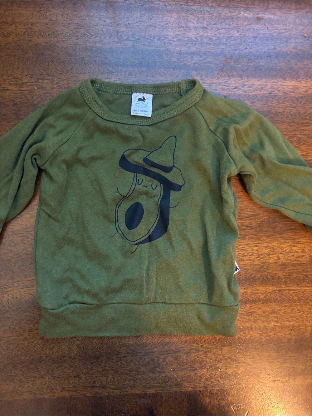 Little & Lively Olive Green Avocado Graphic Sweatshirt